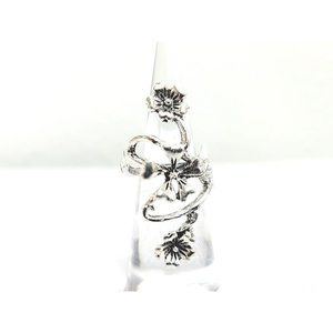 Vintage Silver Rambling Rose Bush Ring Size 6.5 Women's Jewelry